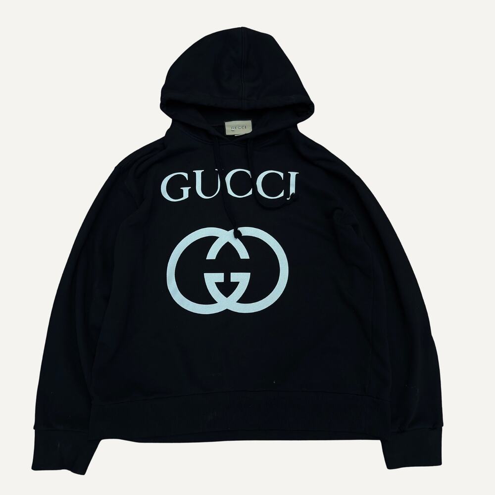 Gucci Men's Big GG Logo Pull Over Hoodie Made In Italy Size XXXL